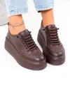 Pantofi casual dama din piele naturala maro F002-670 4