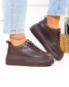 Pantofi casual dama din piele naturala maro F002-670 2
