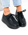 Pantofi casual dama din piele naturala negri F002-674 3