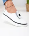 Pantofi casual dama piele naturala albi cu inchidere slip-on JY6709 4