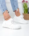 Pantofi casual dama piele naturala albi cu talpa flexibila F001-972 3