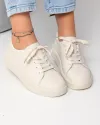 Pantofi casual dama piele naturala bej deschis cu varf rotund F001-A09 4