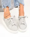 Pantofi casual dama piele naturala gri cu talpa alba JY3285 3