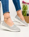 Pantofi casual dama piele naturala gri perforati cu inchidere slip-on JY3952 2