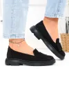 Pantofi casual dama piele naturala intoarsa negri cu fundita PC810-2 4