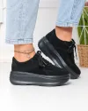 Pantofi casual dama piele naturala intoarsa negri cu inchidere sireturi F002-673 4