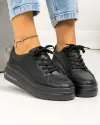 Pantofi casual dama piele naturala negri captusiti F001-771 5