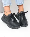 Pantofi casual dama piele naturala negri cu talpa groasa F001-989 3