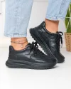 Pantofi casual dama piele naturala negri cu talpa groasa F001-989 4