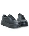 Pantofi casual dama piele naturala negri cu talpa groasa T6052 9