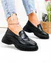 Pantofi casual dama piele naturala negri cu talpa groasa T6085 2