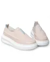 Pantofi casual dama piele naturala roz cu talpa groasa T6060 9