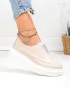 Pantofi casual dama piele naturala roz cu talpa groasa T6060 4