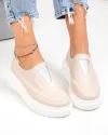 Pantofi casual dama piele naturala roz cu talpa groasa T6060 3