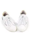 Pantofi casual piele naturala alb cu auriu cu inscriptii si capse metalice aplicate RC001 6