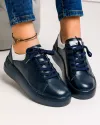 Pantofi Casual Piele Naturala Bleumarin AW363 4