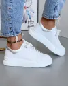 Pantofi Casual Piele Naturala Albi AW363 2