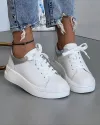 Pantofi Casual Piele Naturala Albi AW363 3