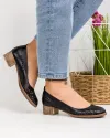 Pantofi De Dama Piele Naturala Perforati Negri AK4000 2