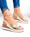 Sandale dama piele naturala aurii perforate GI-001 3