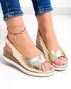 Sandale dama piele naturala aurii perforate GI-001 5