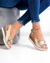 Sandale dama piele naturala aurii perforate GI-001 4