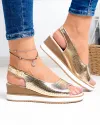 Sandale dama piele naturala aurii perforate GI-001 2