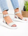Sandale dama piele naturala gri cu talpa alba PV984 3