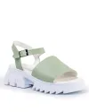 Sandale dama piele naturala verde deschis cu talpa alba PV946 5