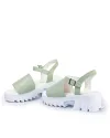 Sandale dama piele naturala verde deschis cu talpa alba PV946 7