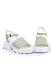 Sandale dama piele naturala verde deschis cu talpa alba PV946 6