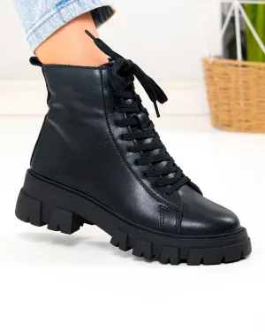 Ghete dama din piele naturala negre F002-664