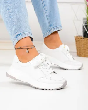 Pantofi Casual - Pantofi casual albi din piele naturala T-2820