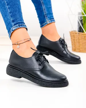 Pantofi casual dama piele naturala negri PC857