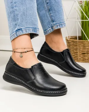 Pantofi Casual Din Piele Naturala Negri AP-2115