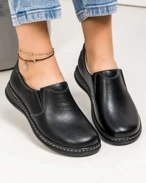 Outlet - Ultimele Marimi - Pantofi Casual Din Piele Naturala Negri AP-2115