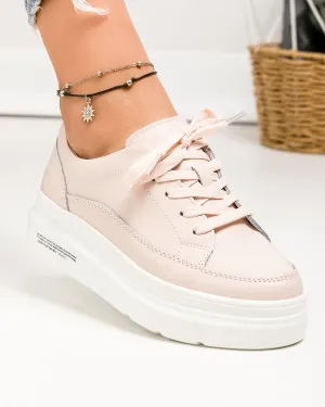 Pantofi Piele Naturala Malia - Roz