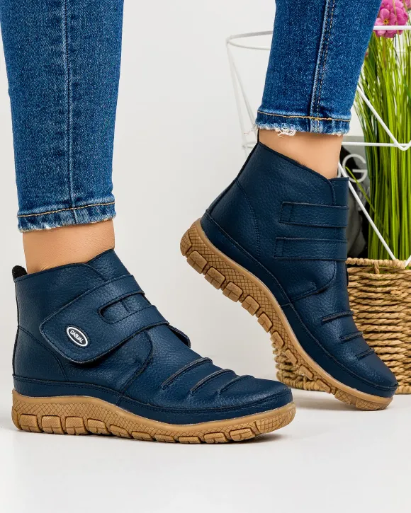 Ghete Imblanite Piele Naturala Noba - Bleumarin