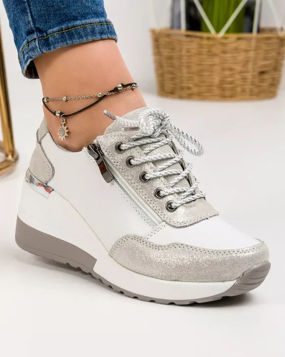 Pantofi Casual - Pantofi Piele Naturala Agnes - Albi