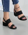 Sandale Cu Toc Si Bareta Elastica Piele Naturala Negre AK0165 1