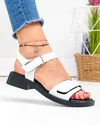 Sandale dama piele naturala albe cu dublu scai F005-019 4