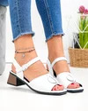 Sandale dama piele naturala albe cu inchidere catarama si accesoriu metalic JY5753 4