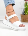 Sandale dama piele naturala albe cu inchidere scai T6032 3