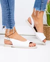 Sandale dama piele naturala albe cu talpa flexibila PV988 5