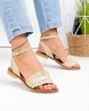 Sandale dama piele naturala aurie cu imprimeu tip sarpe PV983 2
