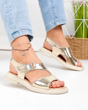 Incaltaminte Dama - Sandale dama piele naturala aurii T-8023