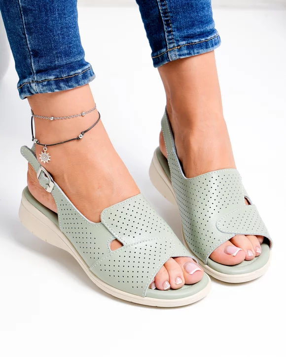 Sandale Dama - Sandale dama piele naturala barila perforate T-8052