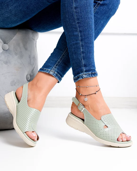 Sandale dama piele naturala barila perforate T-8052