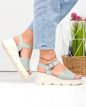 Sandale dama piele naturala barilla cu inchidere catarama si model perforat T6025