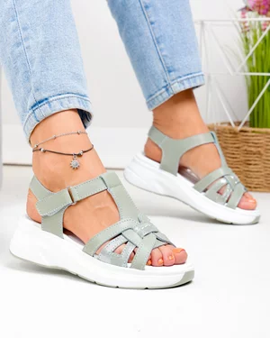 Sandale Dama - Sandale dama piele naturala barilla cu inchidere scai si talpa groasa JY57811